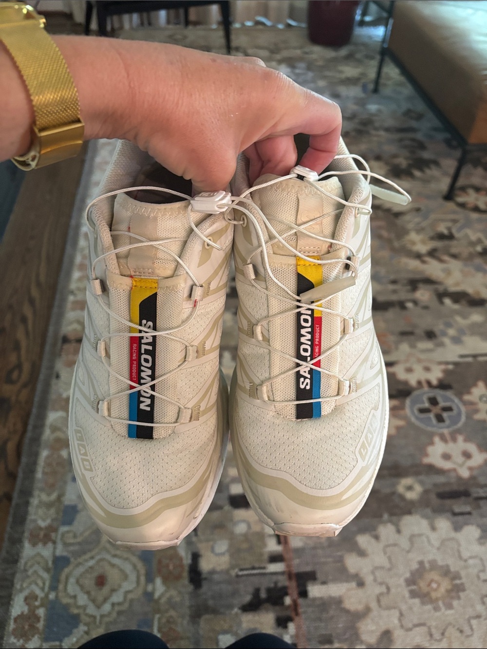 Salomon S/LAB Trail Running Shoes in Cream - Picture 2 of 5